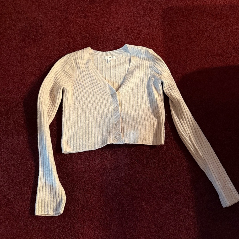 BP crop rib cardigan x small cream - Picture 2 of 3